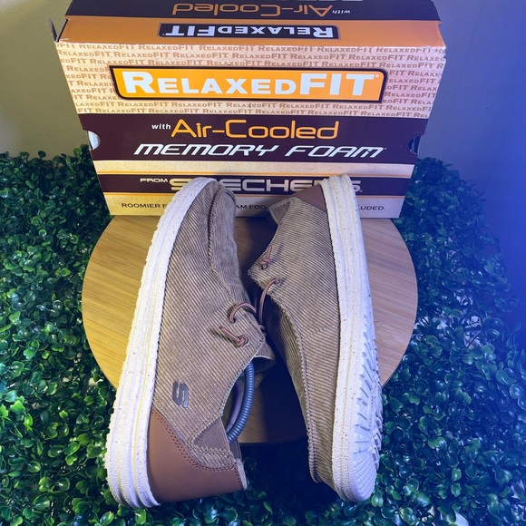 🔥 SKECHERS MELSON CORDUROY BROWN SLIP ON AIR COOLED MEMORY FOAM 21030 MEN SZ 11 - Picture 5 of 9